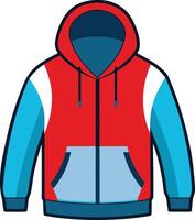 Flat Design Red and Blue Jacket with Stripe vector