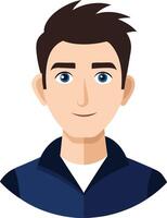 A man profile avatar icon with a white background vector