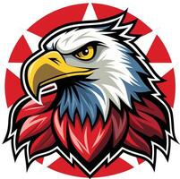 An eagle with a red circle t shirt flat design vector
