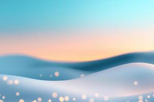 Abstract blurred winter background with snowflakes and bokeh photo
