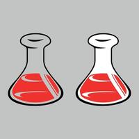 icon of a chemical flask for experiments isolated on white background vector