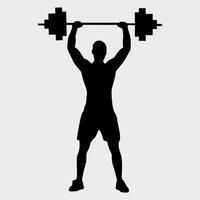icon of bodybuilder with barbell isolated on white background vector