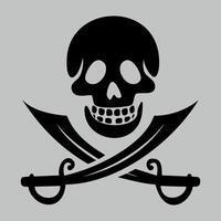 icon of skull with crossed swords isolated on white background vector