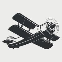 retro airplane icon isolated on white background vector