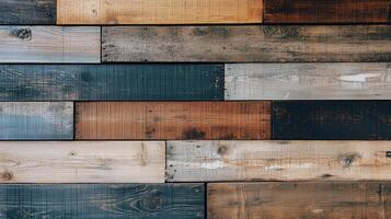Close-up of rustic wooden planks with varying shades and textures, perfect for design backgrounds photo