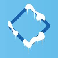 Dark Blue Rhomb Winter Frame Snow with Soft Blue Background vector