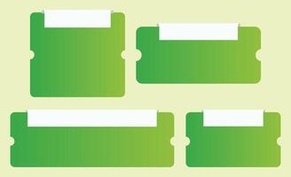 Green Gradient Label with Four Shapes for Sale vector