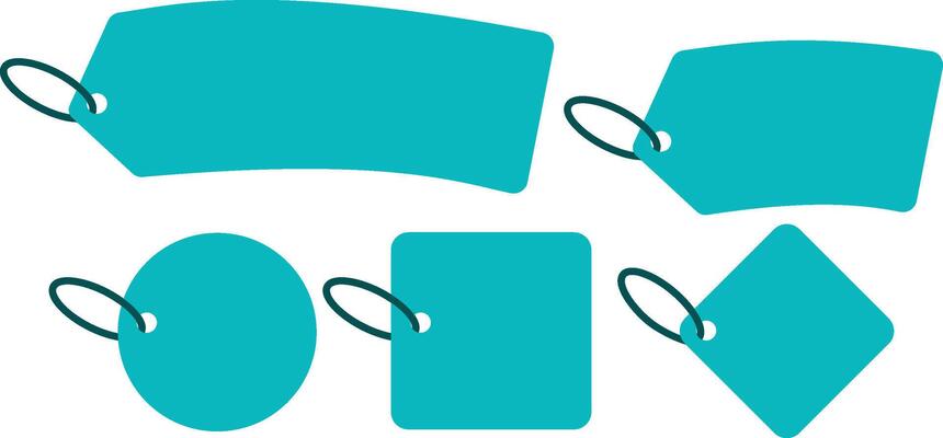 Blue Shop Tags with Four Shapes for Sale