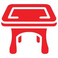 Minimalist Red Table Icon vector