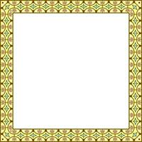 square colored border, frame, Pompeii. Rectangle Neopolitan ornament. Art of Ancient Rome. Template for stained glass vector