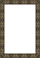 square gold and black ancient Russian ornament. Slavic rectangle, border, frame. Painting of the royal chambers. vector