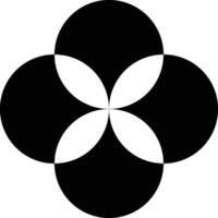 A minimalist logo featuring four overlapping circles. The simple design creates a sense of unity, balance, and harmony. vector