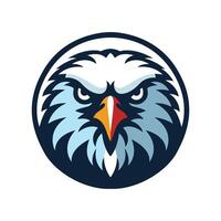 an eagle head in a circle on a white background vector