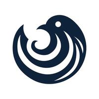 a bird logo with a swirl design vector