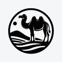 a camel in a circle logo vector