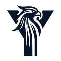 the letter y is a bird with a long tail vector