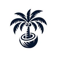 a palm tree with a pot on top of it vector