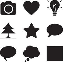 A set of graphics design elements about frame design in a silhouette style on a transparent background vector