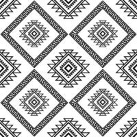Black Navajo native seamless pattern for fabric. vector