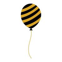A yellow and black striped balloon with a yellow center. The balloon is tied to a string. The balloon is on a white background vector