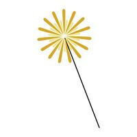 A yellow flower with a black stem. The flower is in the center of the image. The stem is long and thin vector