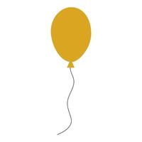 A yellow balloon with a white string. The balloon is not attached to anything vector