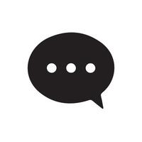 A black speech bubble with three dots on it vector