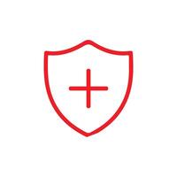 A red shield with a cross on it vector