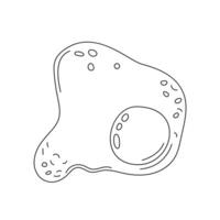 Fried eggs illustration in a simple outline image, classic breakfast dish rich in protein. Ideal for menus, posters, or health-focused designs, representing a nutritious, organic meal vector