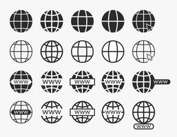 Go to Website icon set. Globe icon set. Web symbols. Internet globe web icon set illustration on white background. Pro vector