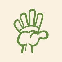 Hand High Five trendy artwork cute abstract illustration colorful applied design vector