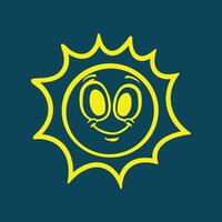 Cartoon sun trendy artwork handsome abstract illustration colorful applied design vector