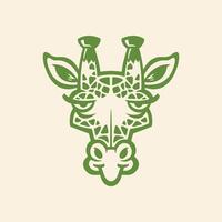 Giraffe face trendy artwork cute abstract illustration colorful applied design vector