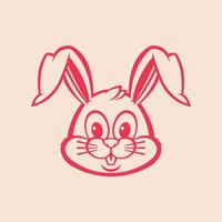 Bunny rabbit trendy artwork aesthetic abstract illustration colorful practical design vector
