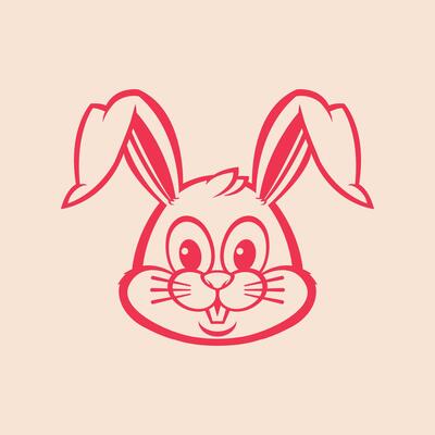 Bunny rabbit trendy artwork aesthetic abstract illustration colorful practical design