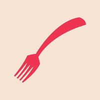 Fork trendy artwork aesthetic abstract illustration colorful practical design vector