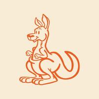 Kangaroo trendy artwork fetching abstract illustration colorful practical design vector