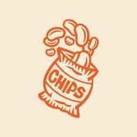 Potato Chips trendy artwork fetching abstract illustration colorful practical design vector