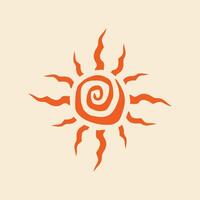 Tribal Sun Spiral trendy artwork fetching abstract illustration colorful practical design vector