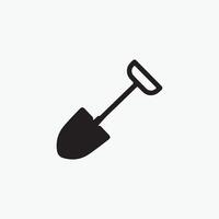 A black and white image of a shovel on a white background vector