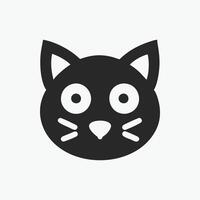 A black cat icon on a white background vector