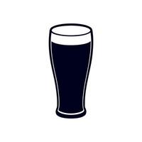 A black glass of beer on a white background vector