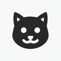 A black cat head icon on a white background vector
