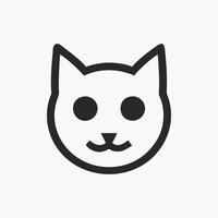 A black and white cat icon on a white background vector