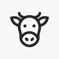 A cow head icon on a white background vector