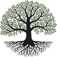 Green Canopy Minimalist Tree Design vector
