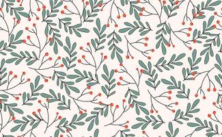 Funny Christmas seamless pattern in trendy Groovy Retro 70s cartoon style. Retro y2k style character. Cute rowan branch. illustration vector