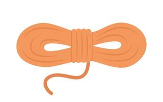 Climbing rope in flat design. Alpinism string for connection and knots. illustration. vector
