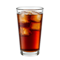 Clear Glass of Refreshing Soda Drink with Ice Cubes Isolated png