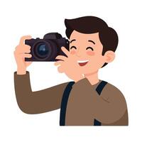 A man taking a photo with a camera vector